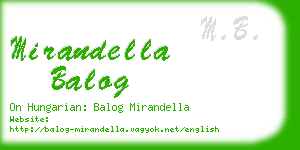 mirandella balog business card